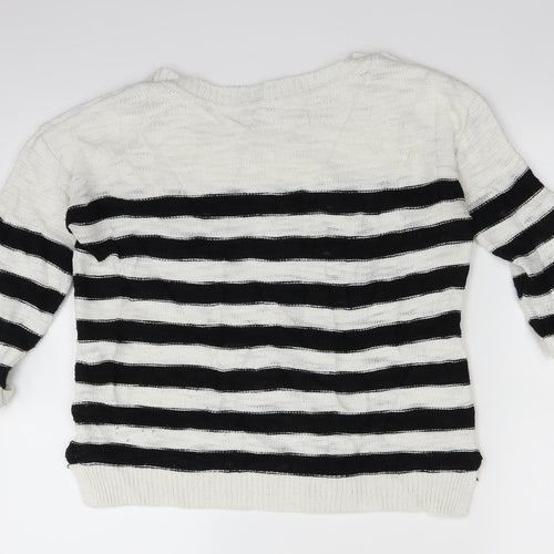 Dorothy Perkins Womens White  Knit Pullover Jumper Size 10