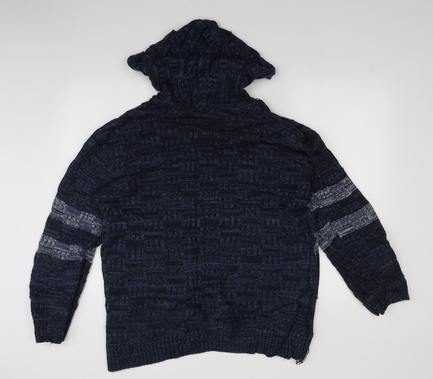 Preworn Mens Blue  Knit Pullover Hoodie Size 2XL
