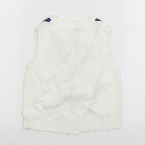 Gap Baby White Argyle/Diamond Knit Pullover Jumper Size 12-18 Months