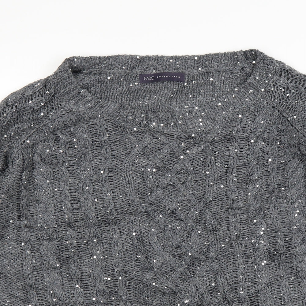Marks and Spencer Womens Grey   Pullover Jumper Size 18