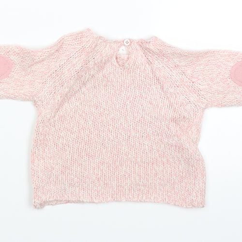F&F Girls Pink  Knit Pullover Jumper Size 36 Months  - heart