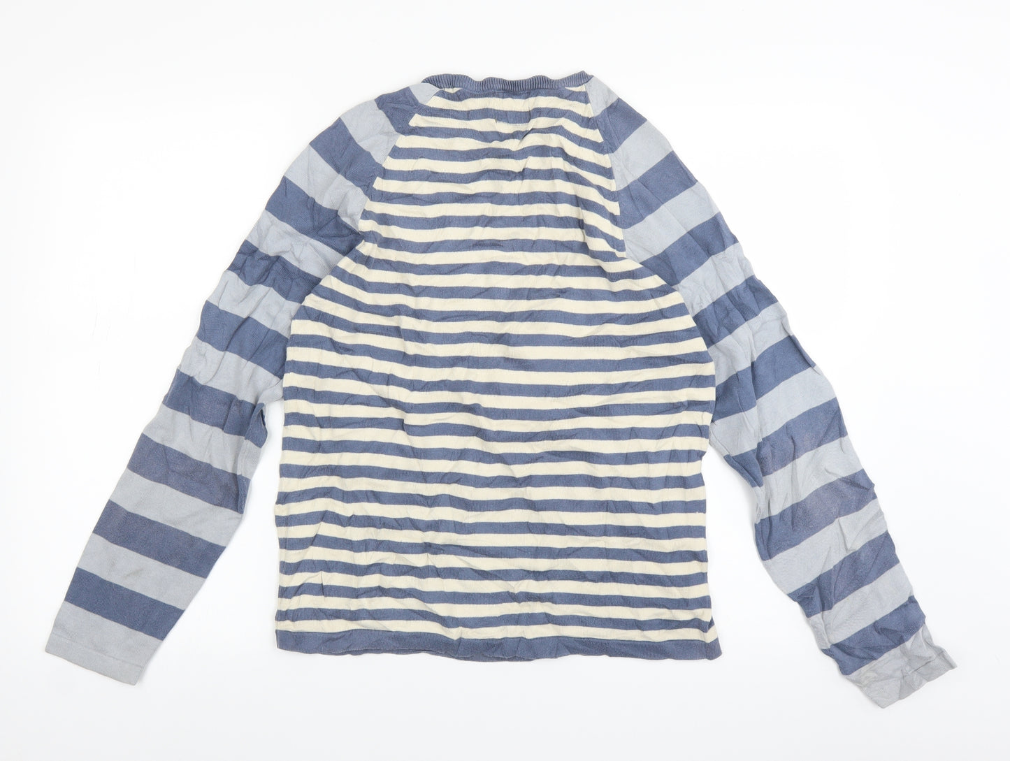 SoulCal&Co Mens Blue Striped  Pullover Jumper Size M