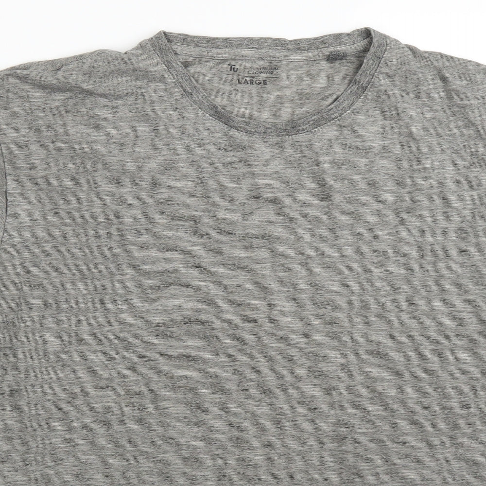TU Mens Grey    T-Shirt Size L