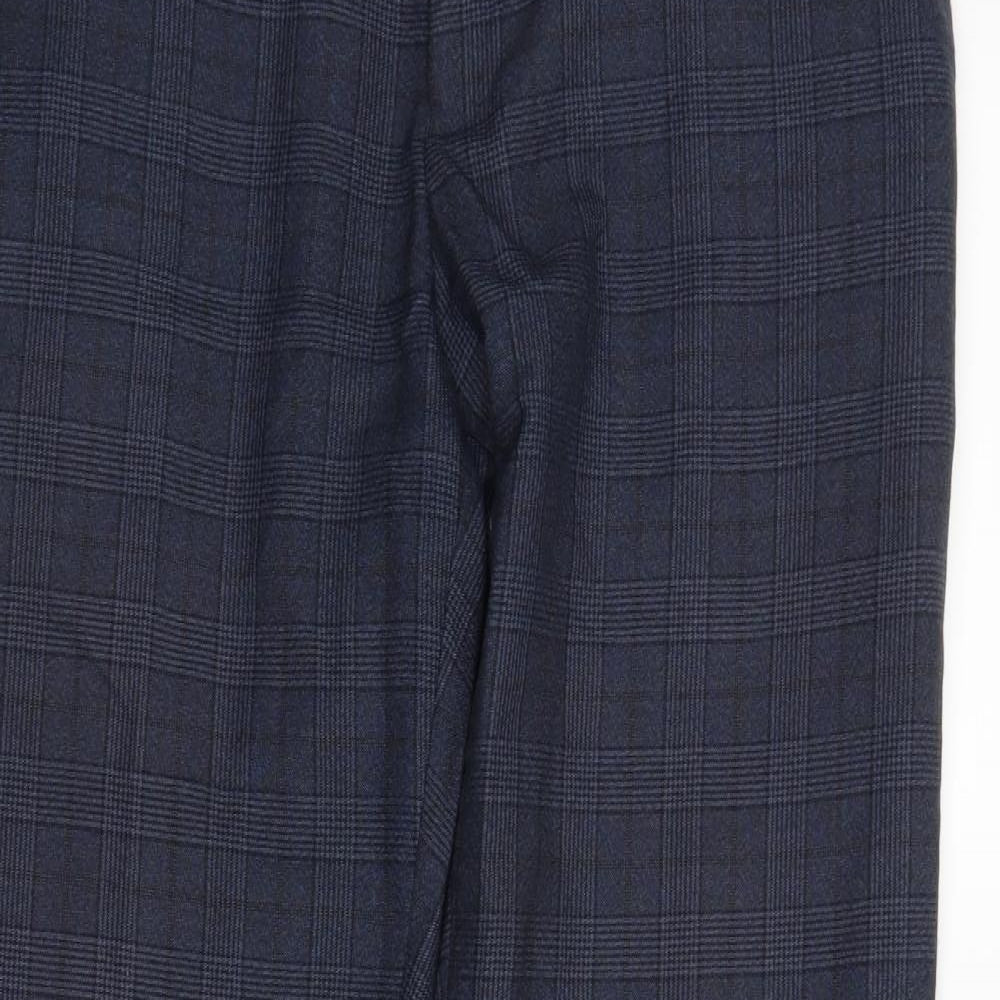 NEXT Mens Black Plaid  Trousers  Size 36 in L32 in