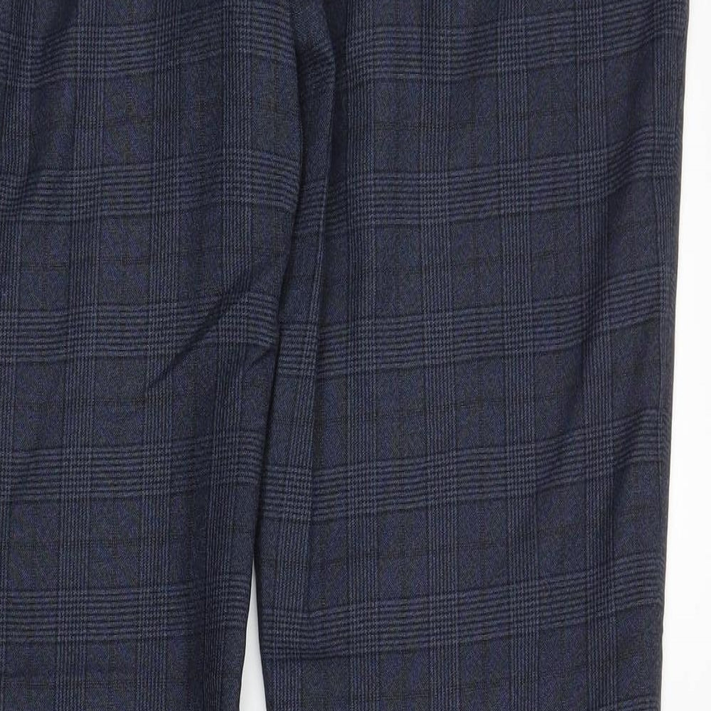 NEXT Mens Black Plaid  Trousers  Size 36 in L32 in
