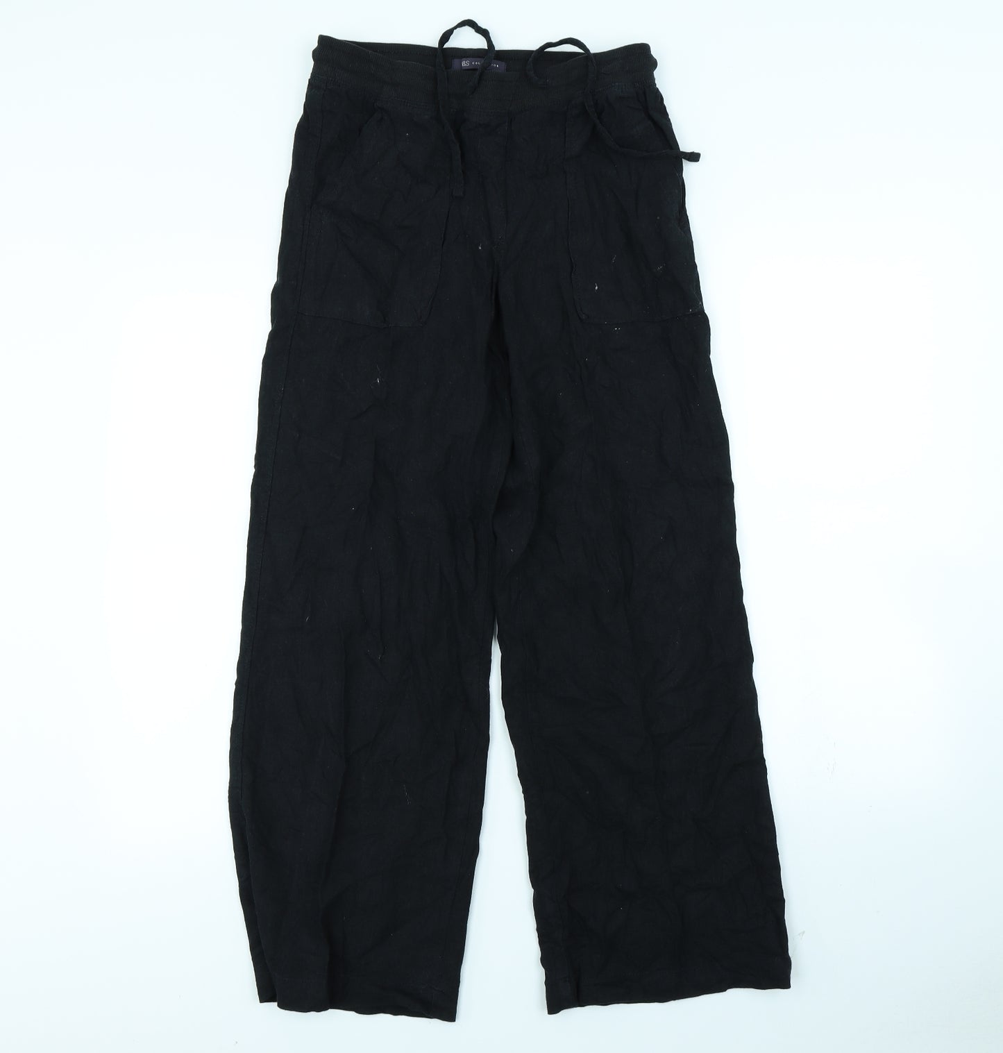 m&s Womens Black   Trousers  Size 8 L29 in