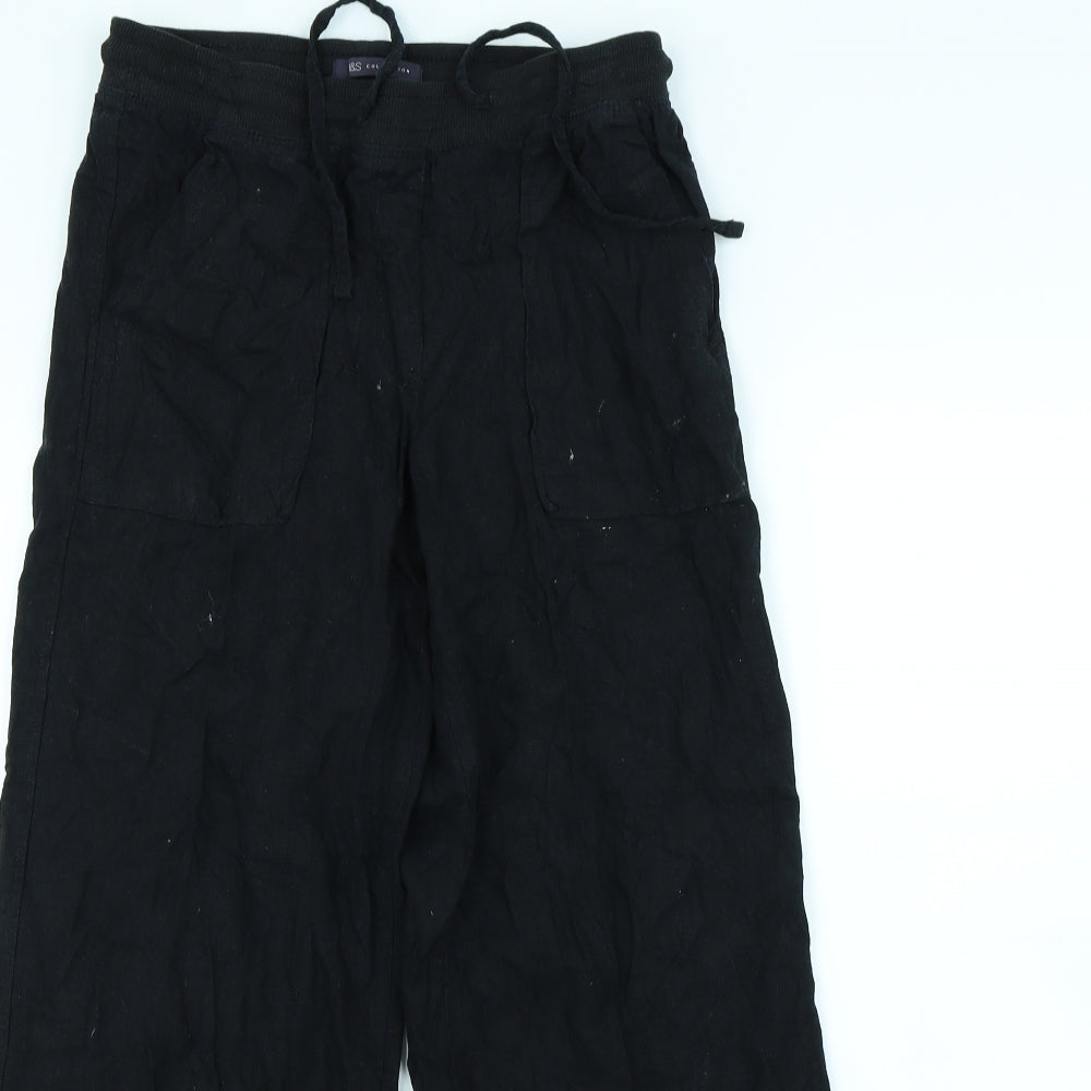 m&s Womens Black   Trousers  Size 8 L29 in