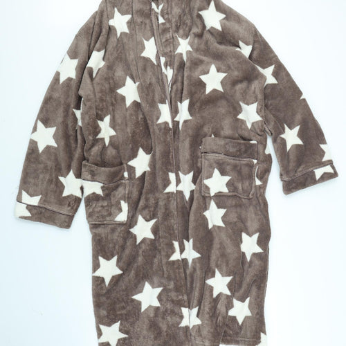 Dorothy Perkins Womens Brown Solid  Babydoll Robe Size M  - Star pattern