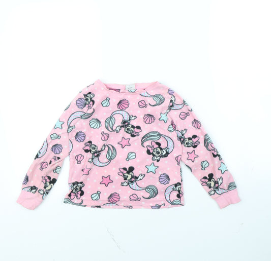 Front view of Disney girls’ pink spotted cami pyjama top, size 5, years - minnie mouse