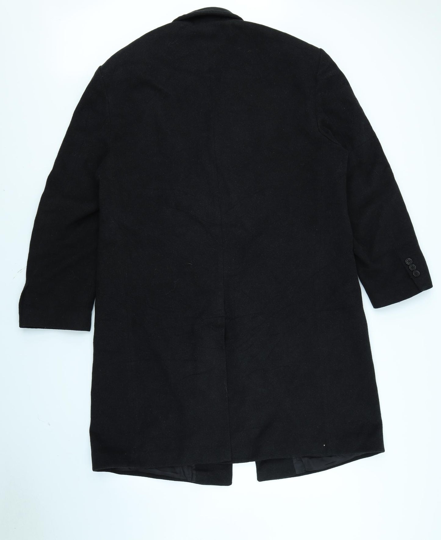 M&S Mens Black   Overcoat Jacket Size L