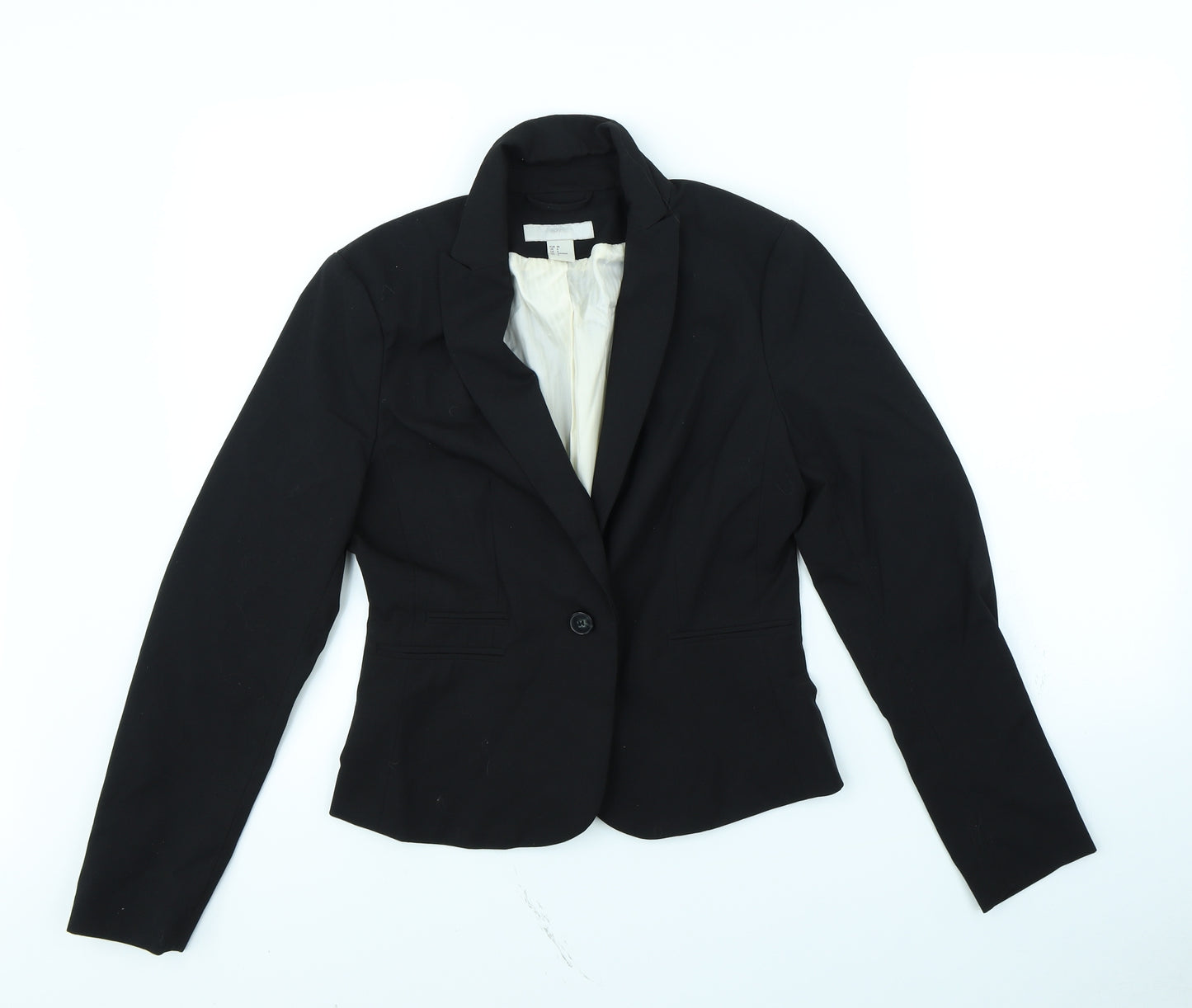 H&M Womens Black   Jacket  Size 8  - shoulder pads