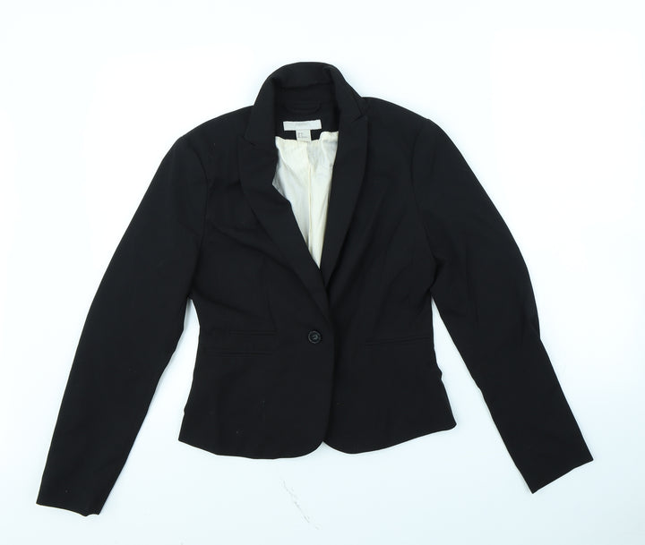 H&M Womens Black   Jacket  Size 8  - shoulder pads
