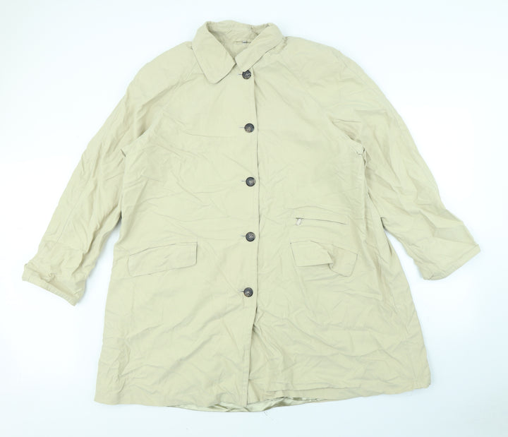 Preworn Womens Beige Overcoat Coat Size 16 - shoulder pads