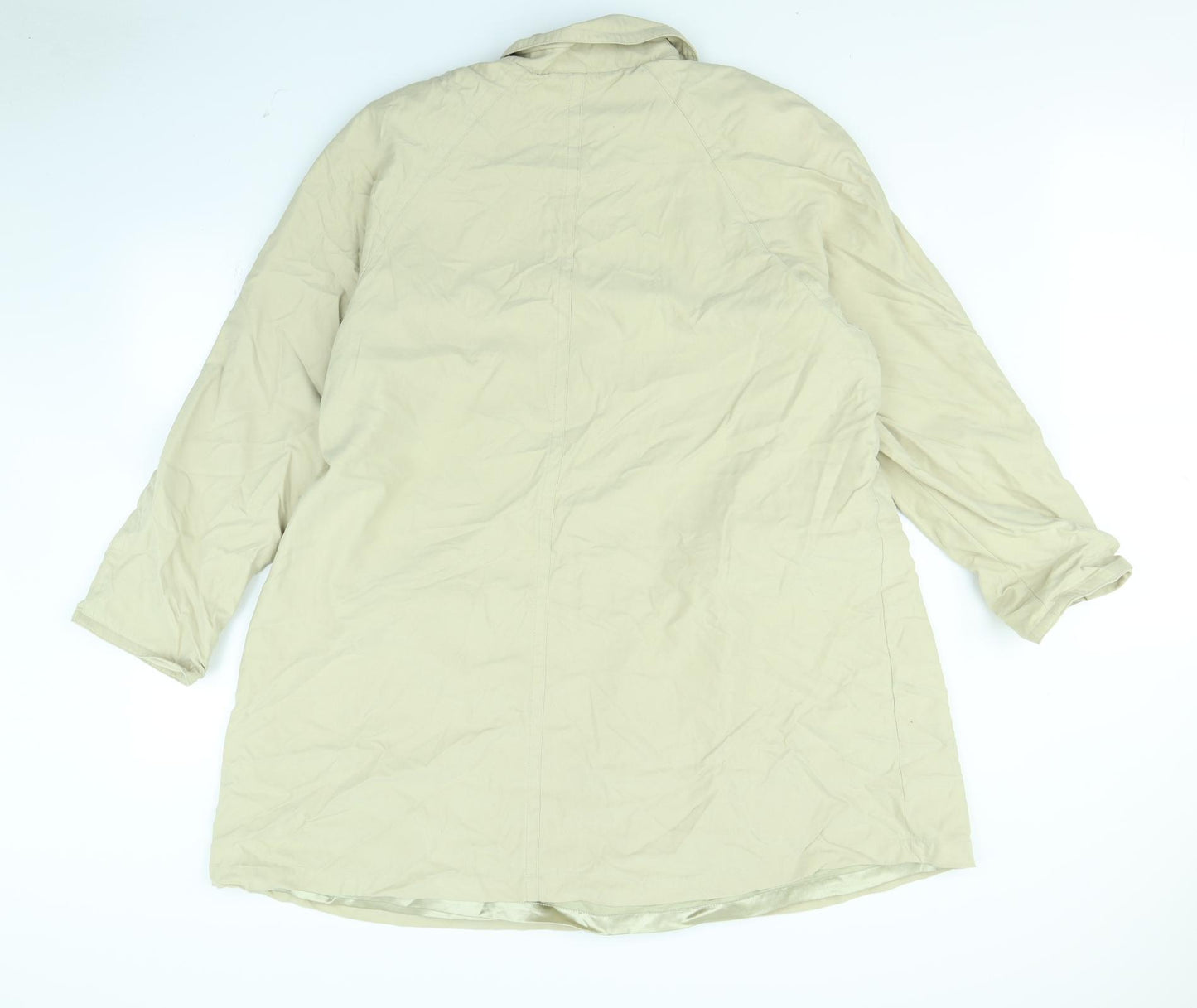 Preworn Womens Beige   Overcoat Coat Size 16  - shoulder pads