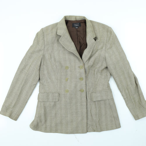 M&S Womens Brown Herringbone  Jacket  Size S