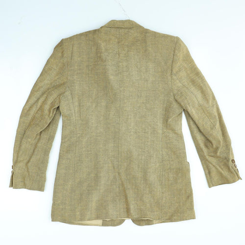 M&S Womens Gold   Jacket Blazer Size 12  - shoulder pads