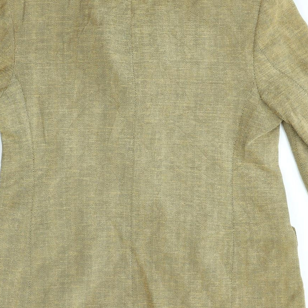 M&S Womens Gold   Jacket Blazer Size 12  - shoulder pads