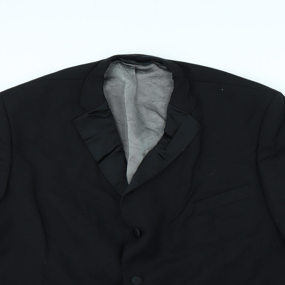 Preworn Mens Black   Jacket Blazer Size 50  - shoulder pads