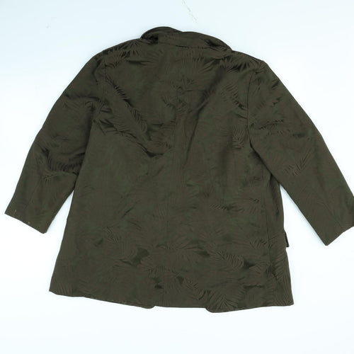 Bonmarché Womens Green Floral  Jacket  Size 16  - shoulder pads