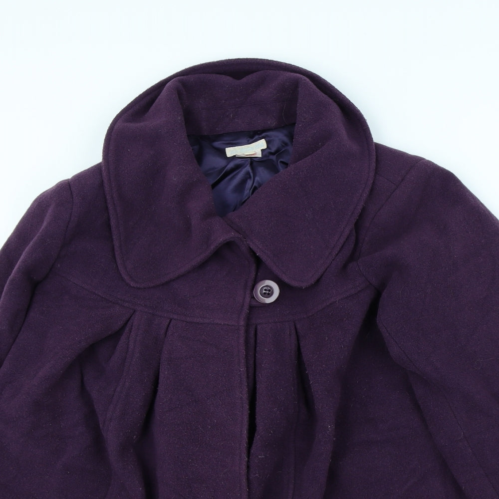 JoJo Maman Bébé Womens Purple   Overcoat Coat Size 12