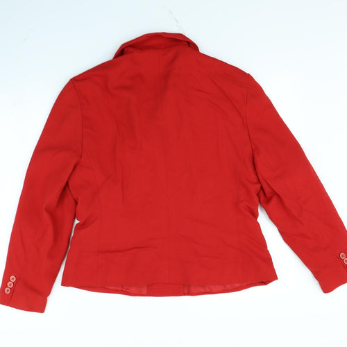 Preworn Womens Red   Jacket  Size 16  - shoulder pads