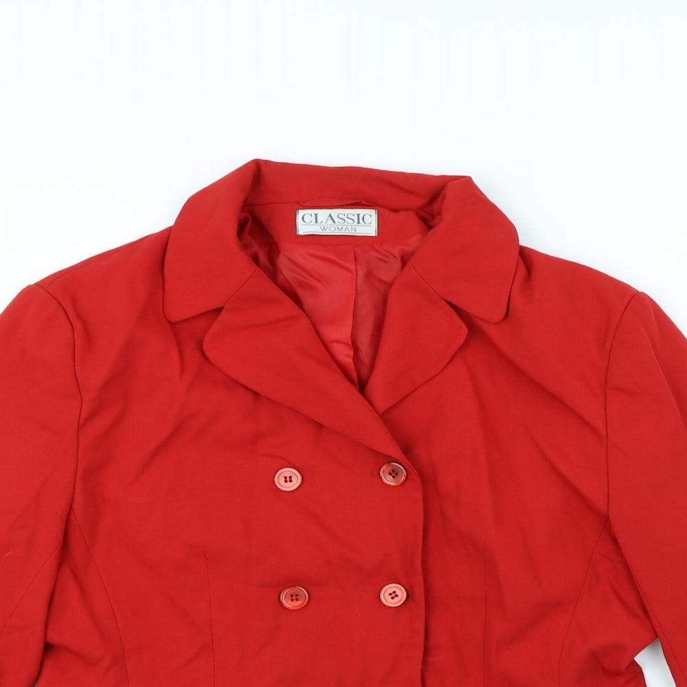 Preworn Womens Red   Jacket  Size 16  - shoulder pads