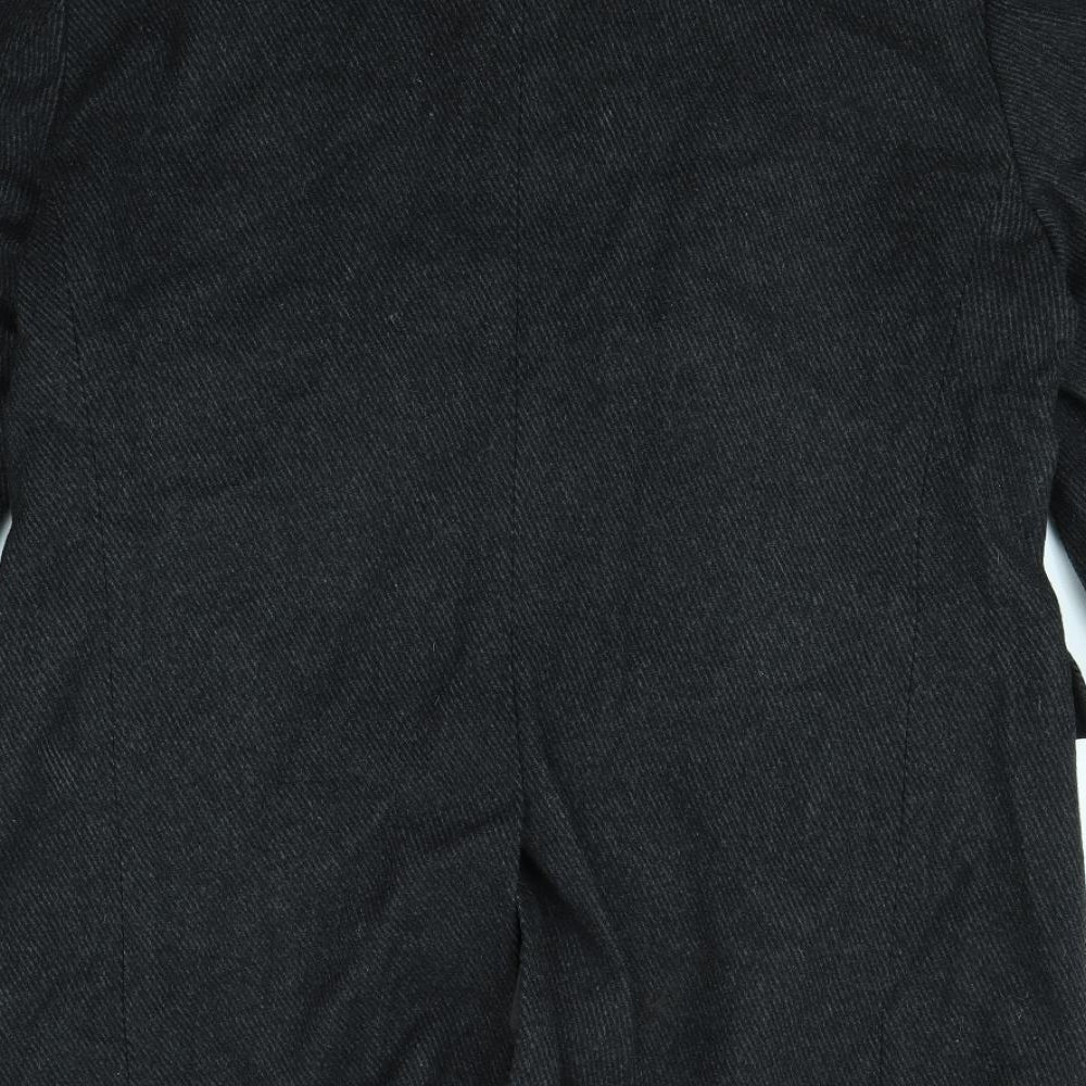 HUGO BOSS Mens Black   Overcoat Coat Size 56  - shoulder pads