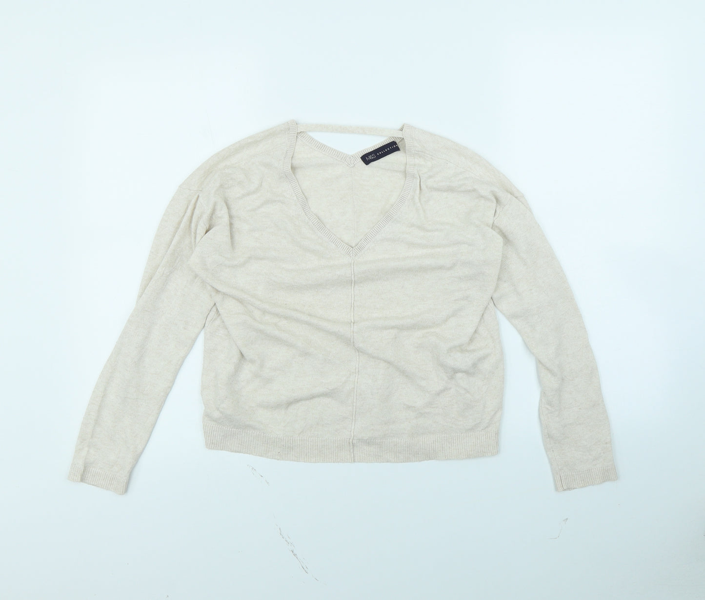 m&s Womens Beige   Pullover Jumper Size 12