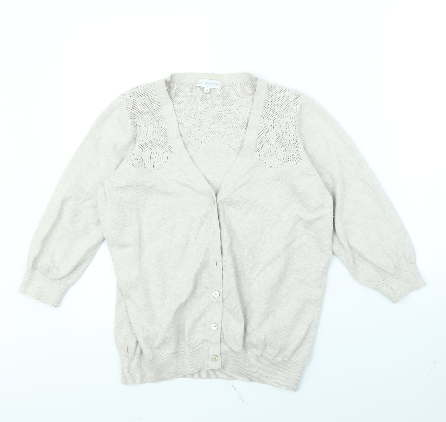 Rocha John Rocha Womens Beige   Jacket  Size 16
