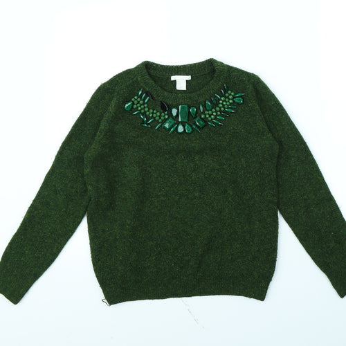 H&M Womens Green   Pullover Jumper Size XS