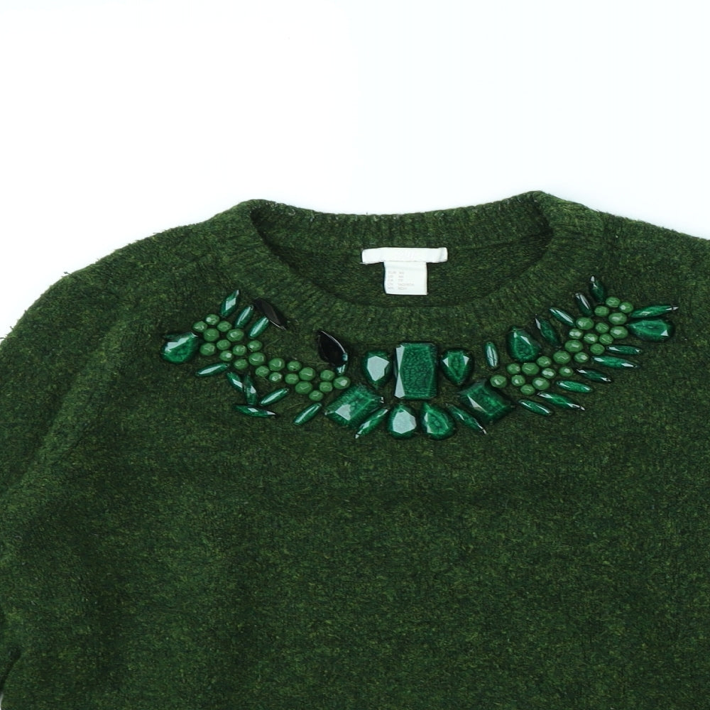 H&M Womens Green   Pullover Jumper Size XS