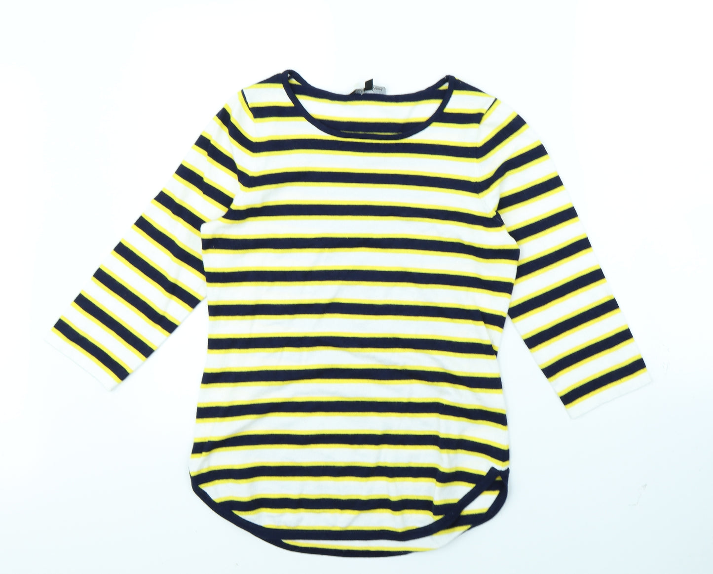Alison Andrews Womens Yellow Striped  Pullover Jumper Size M