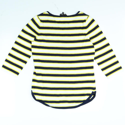Alison Andrews Womens Yellow Striped  Pullover Jumper Size M