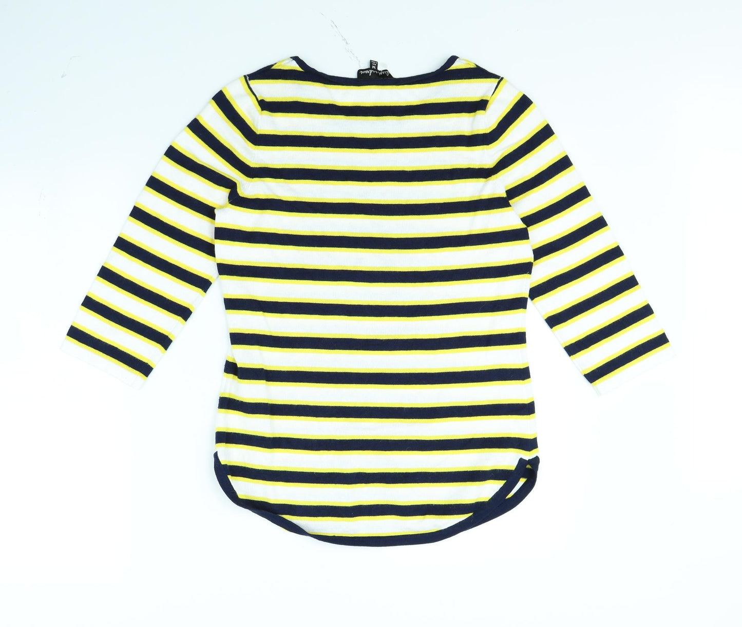 Alison Andrews Womens Yellow Striped  Pullover Jumper Size M