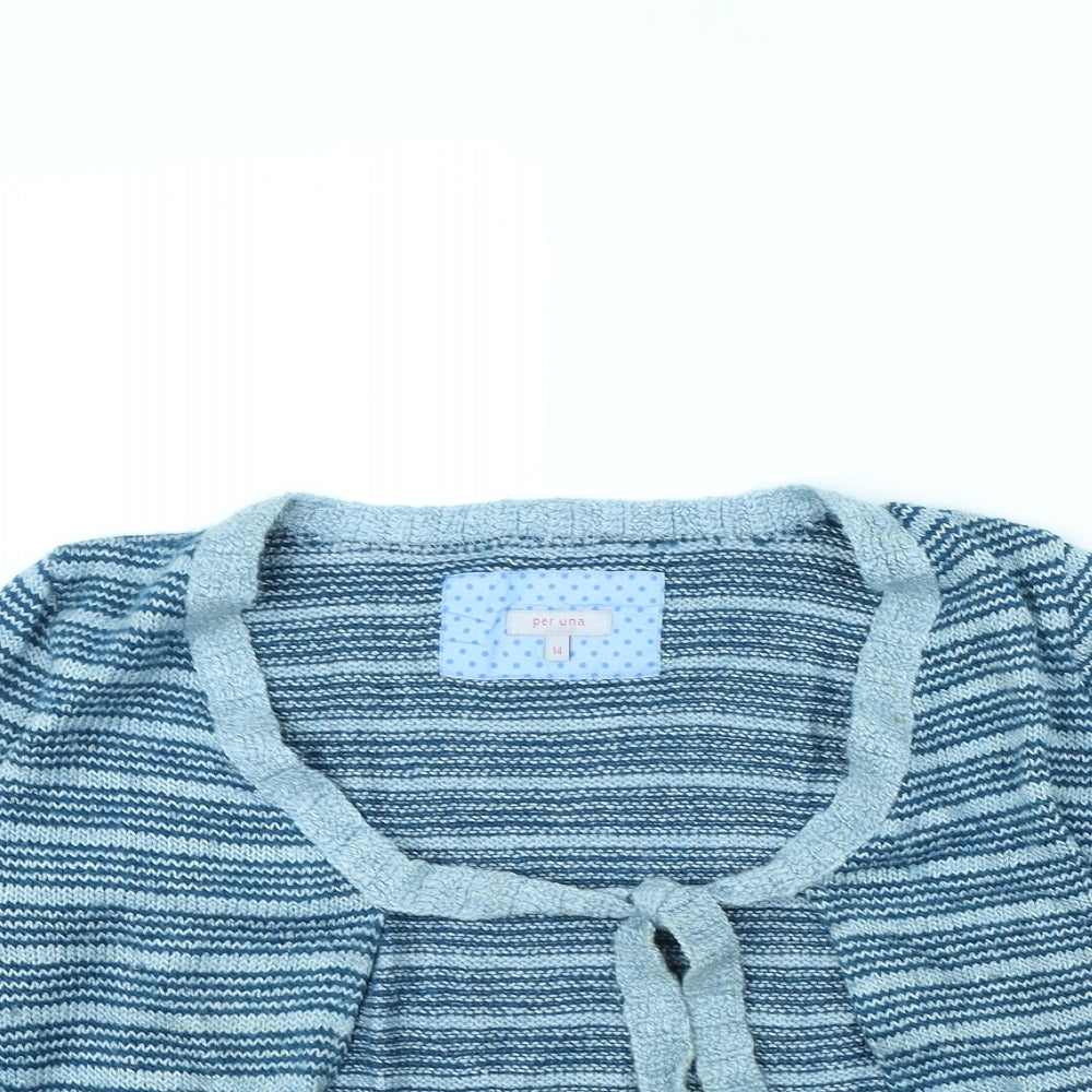 Per Una Womens Blue Striped  Jacket  Size 14