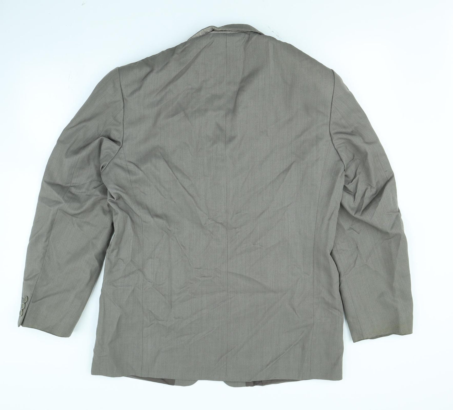 Preworn Mens Grey  Rayon Jacket Blazer Size 40  - shoulder pads