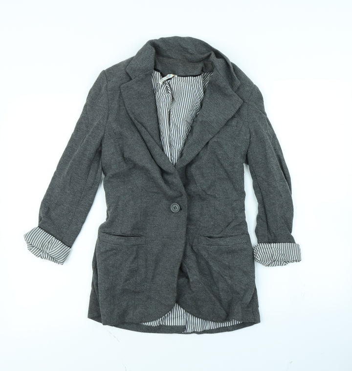 Denim & Co. Womens Grey Jacket Size 10