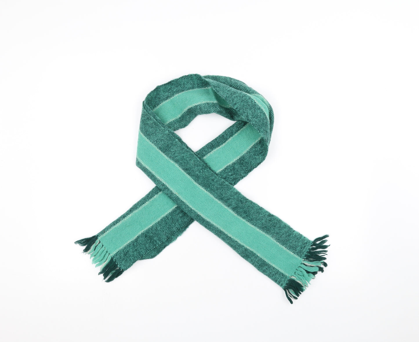 Preworn Womens Green Striped   Scarf