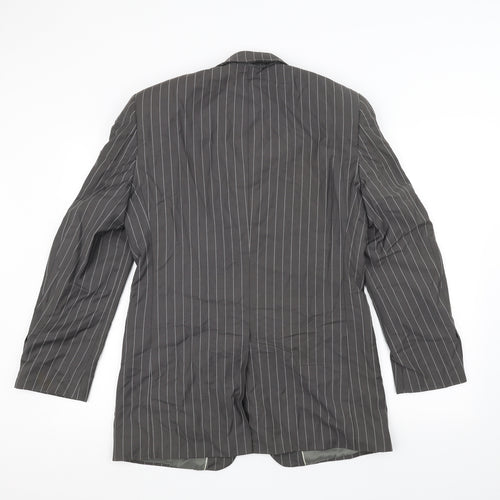 Fellini Mens Grey Striped  Jacket Suit Jacket Size 36