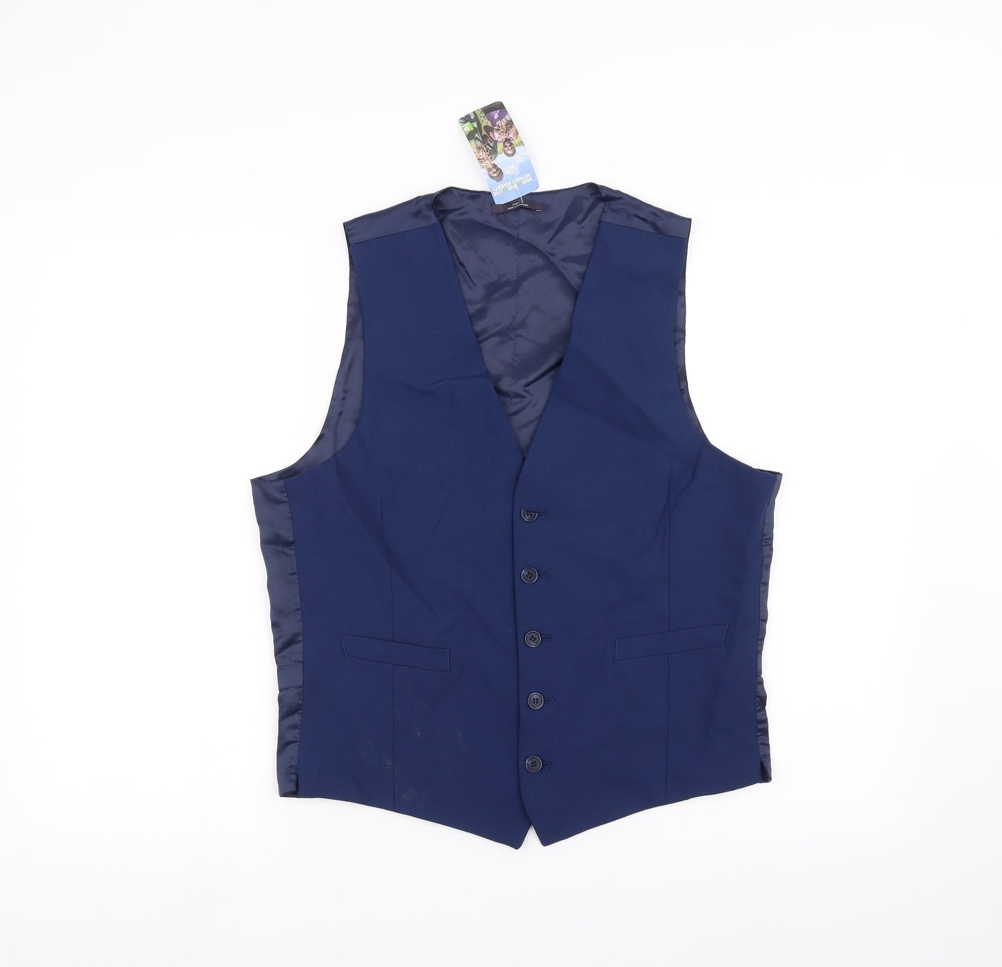 Marks and Spencer Mens Blue   Jacket Waistcoat Size M