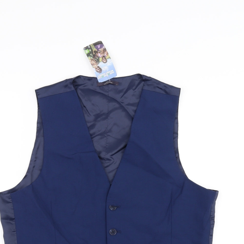 Marks and Spencer Mens Blue   Jacket Waistcoat Size M