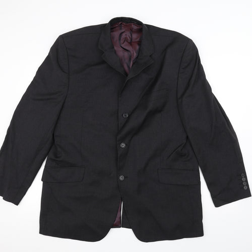 Angelico Mens Black   Jacket Suit Jacket Size 40