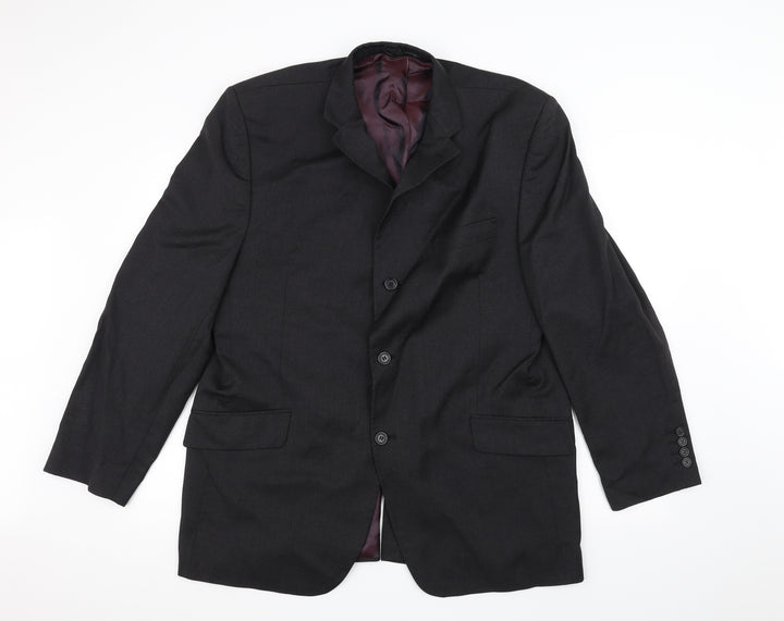 Angelico Mens Black Jacket Suit Jacket Size 40