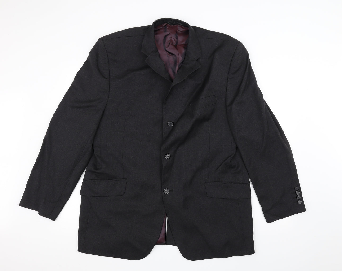 Angelico Mens Black   Jacket Suit Jacket Size 40