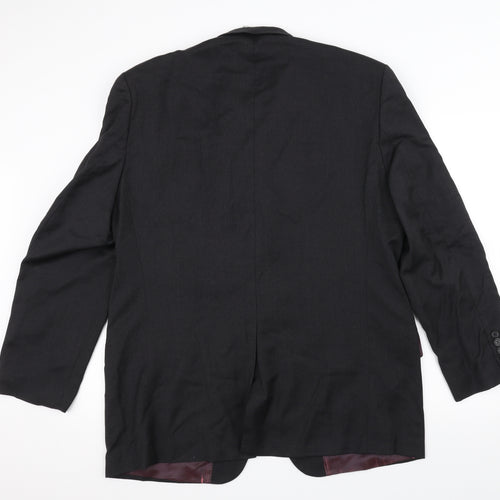 Angelico Mens Black   Jacket Suit Jacket Size 40