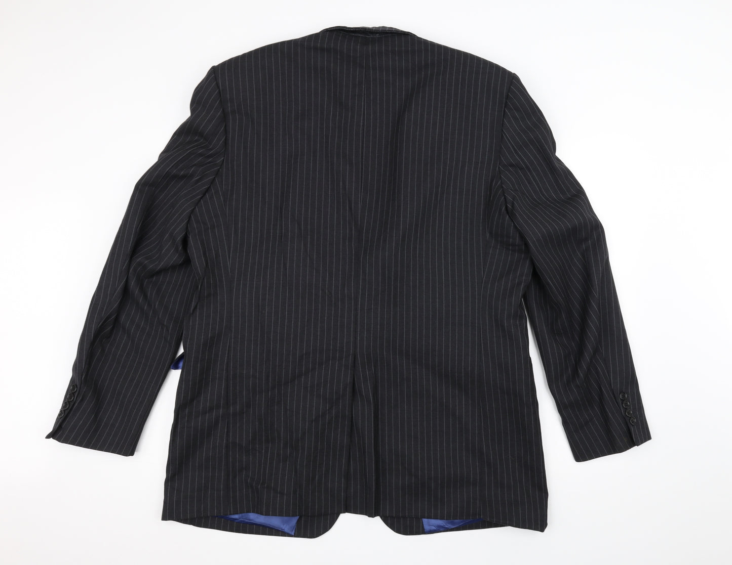 AUSTEN REED Mens Black Striped  Jacket Suit Jacket Size 46