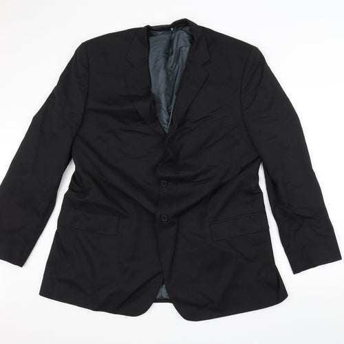 Preworn Mens Black Striped  Jacket Suit Jacket Size 38