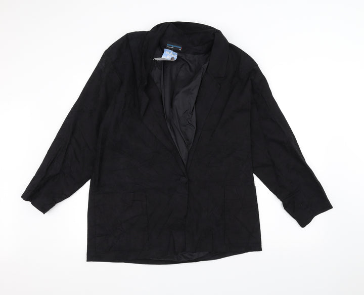 Expressions Womens Black Jacket Size 14
