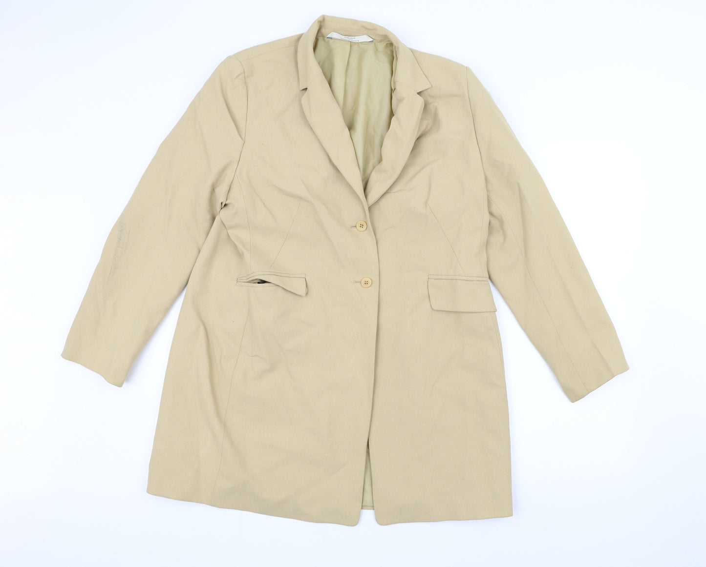 Marks and Spencer Womens White   Overcoat Coat Size 16