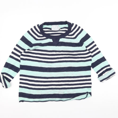 Preworn Womens Green Striped  Pullover Jumper Size S